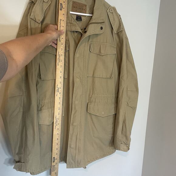 Arizona Jean Co M-65 Style Field Jacket Mens Large Tan Cargo Barn Utility Coat - Picture 3 of 8